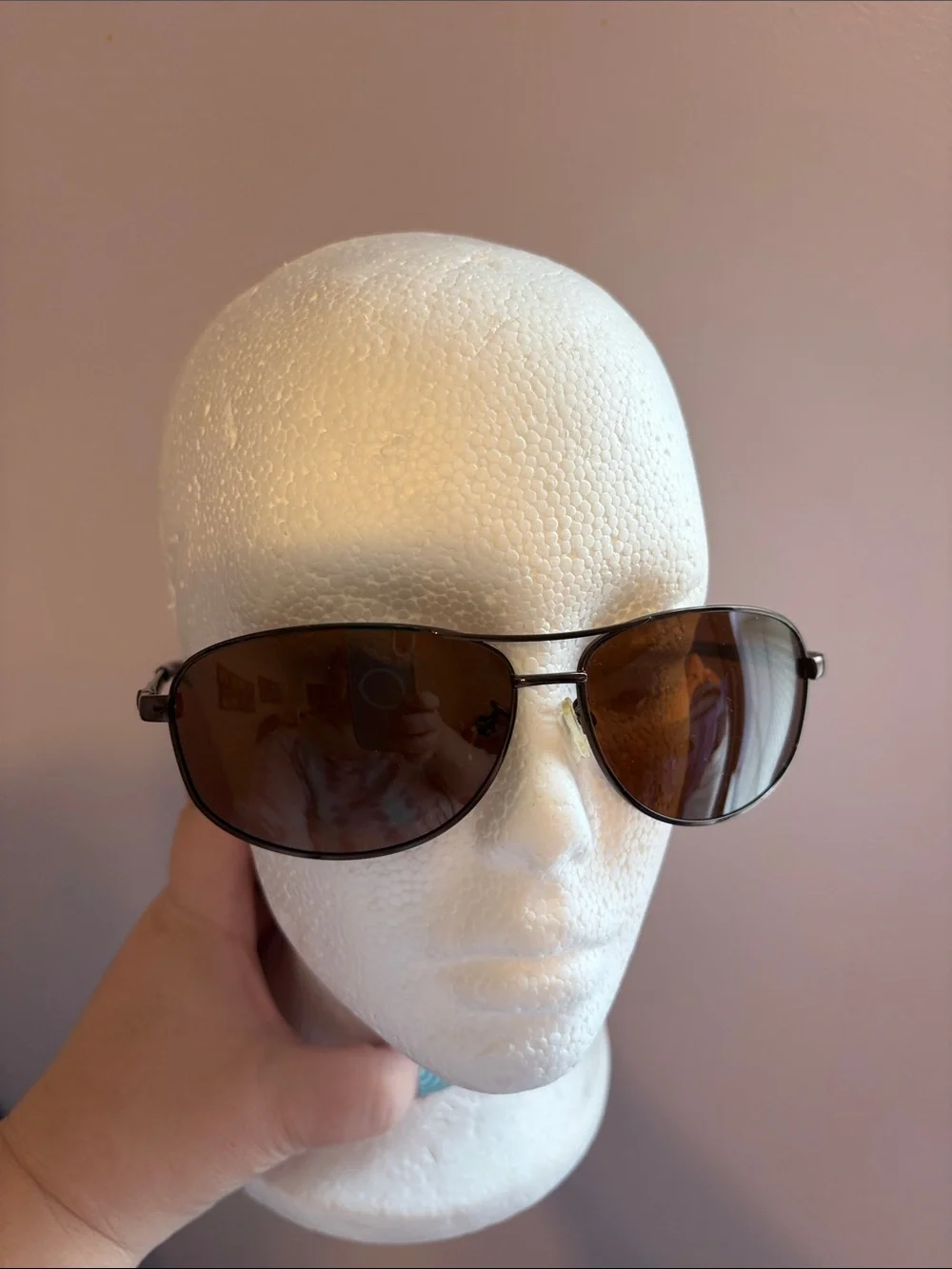 London Fog Marlow Way Brown Polarized Aviator Sunglasses